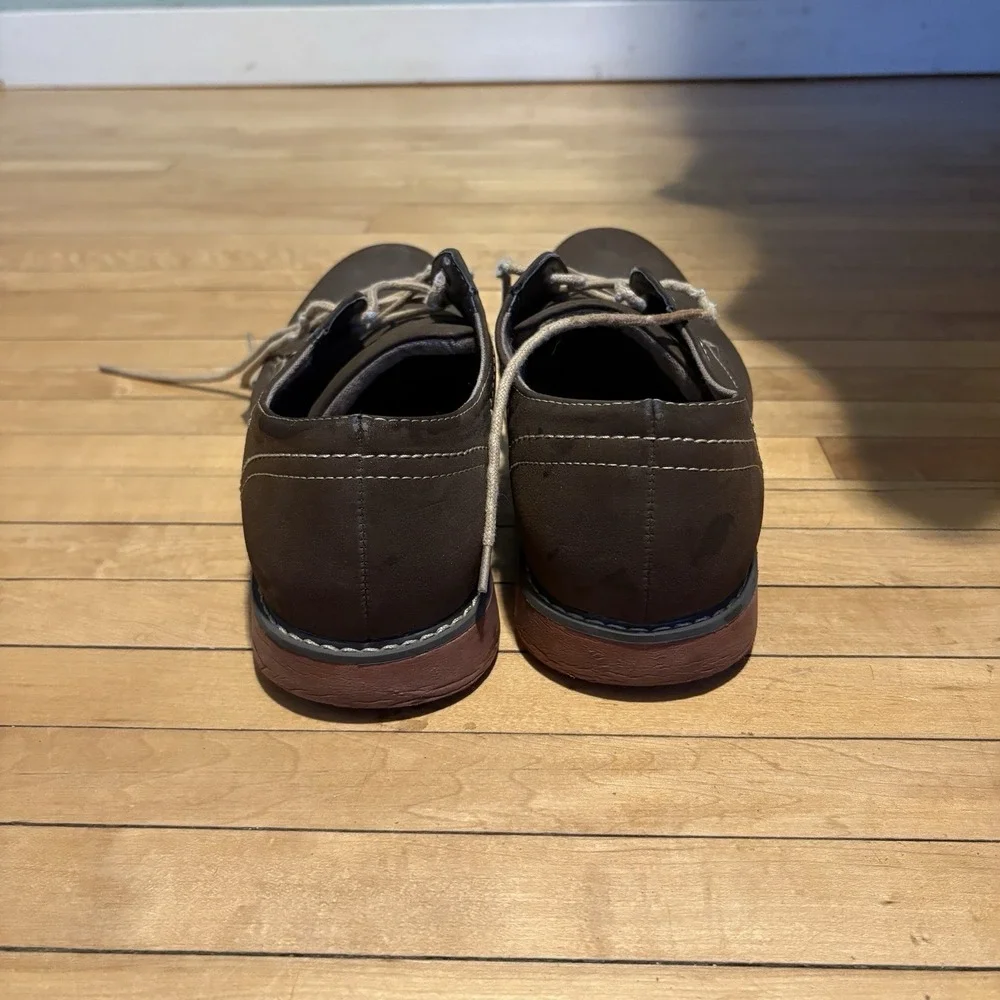 Men's Dexter Comfort Brown Leather Casual Shoes Oxfords Memory Foam Size 9.5